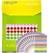 YOULAISHI 8800 PCS Colored Dot Stickers 1/2 Inch Round Dot Stickers Small 8 Color Coding Labels f...