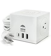 Power Strip Cube by WBM, 10A Surge Protector Wireless Charger Station, 2 AC Outlets, 2 USB Ports ...