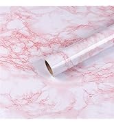 Marble Contact Paper Pink Peel and Stick Wallpaper for Kitchen Countertop | 15.7" x 118" Stick Pa...