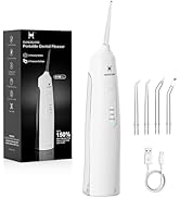 HUACO CARE Cordless Water Flosser - 6 Pressure Settings with 3 Modes, 220ml Compact Ergonomic Des...
