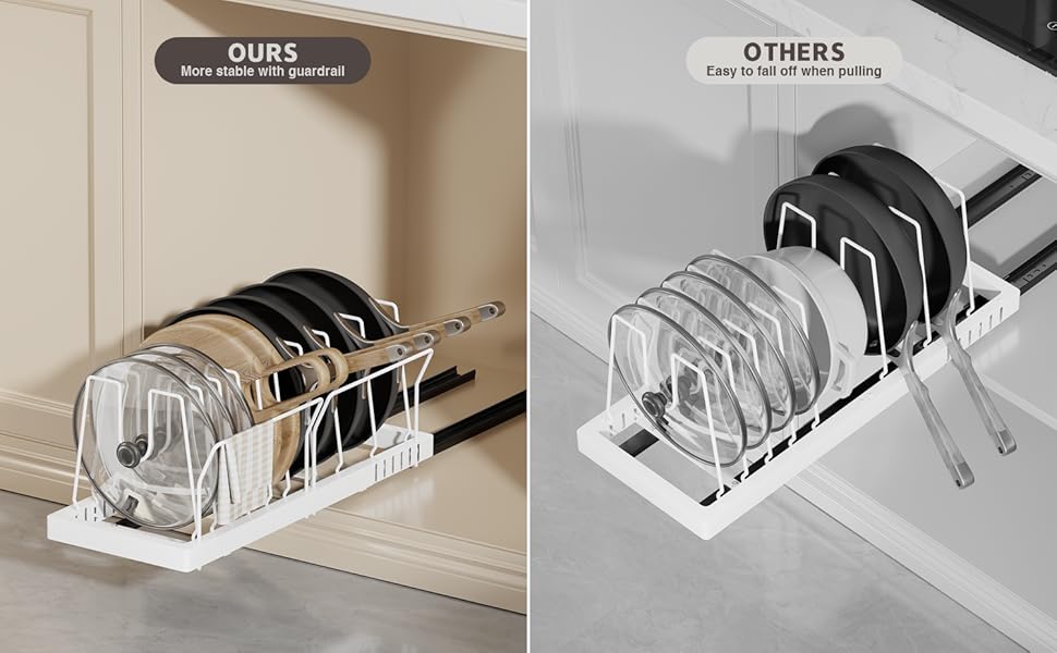 pot lid organizer for cabinet