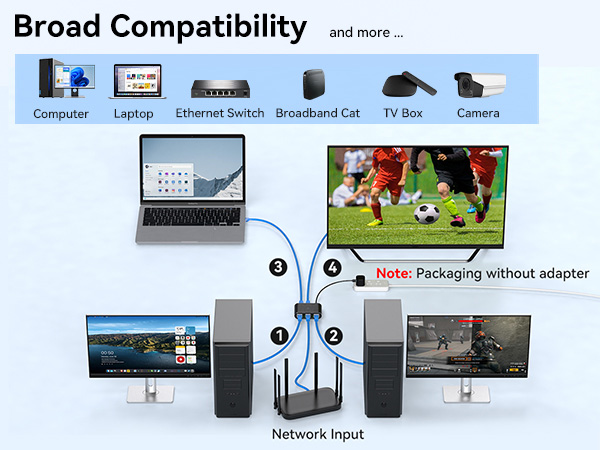 Ethernet Splitter 1 to 4