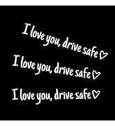 CouTunp 3 x I Love You Drive Safe Mirror Stickers, Car Rearview Mirror Decal, Drive Safe I Love Y...