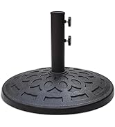Helios&Hestia 42 lb Round Heavy Duty Resin Outdoor Umbrella Base Stand Weight for Patio Market Ta...