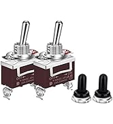 DaierTek Waterproof Toggle Switch 12V DC 30A 2 Pin ON Off SPST with Weatherproof Boot Cap Cover f...