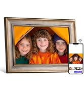 BWJBSW 10.1 Inch Wood Finish Digital Picture Frame, Smart WiFi Digital Photo Frame, 1280x800 IPS ...