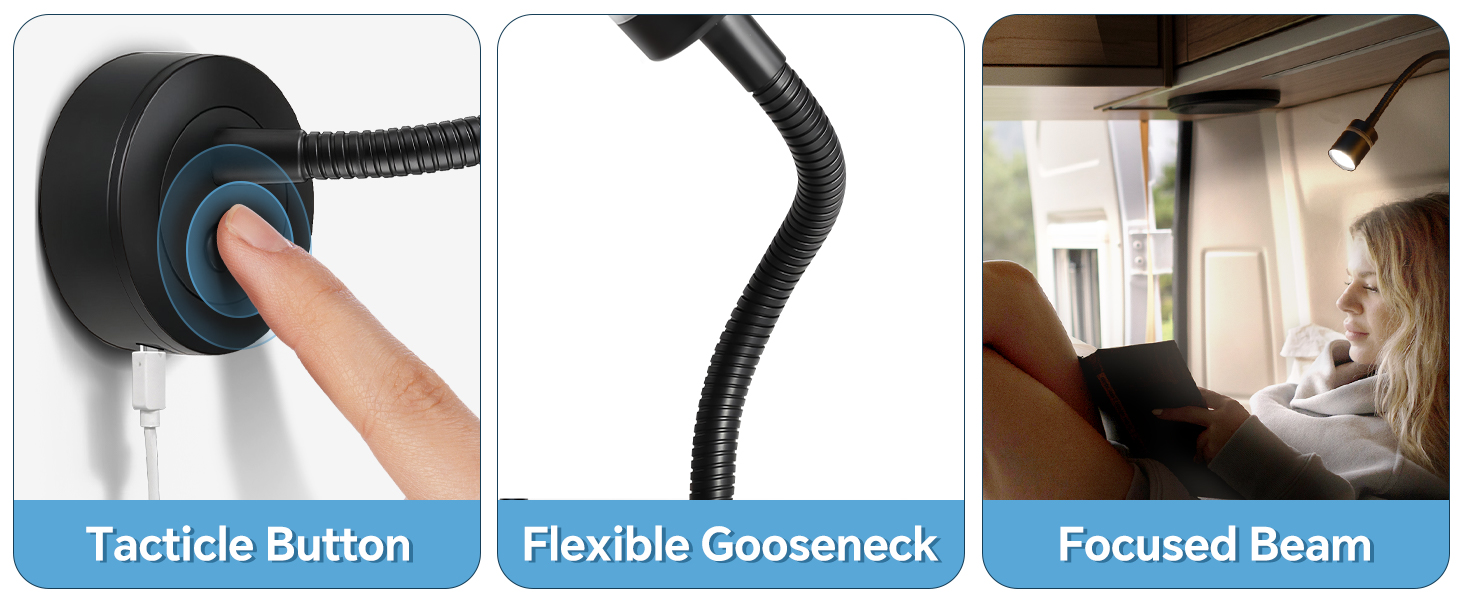 Tacticle Button Flexible Gooseneck Focused Beam