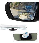 LivTee Blind Spot Mirror, Rectangular Shaped HD Glass Frameless Convex Rear View Mirror with wide...