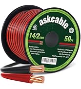 Askcable 14/2 Low Voltage Landscape Lighting Copper Wire 14 Gauge 50Feet Oxygen-Free Copper Cable...