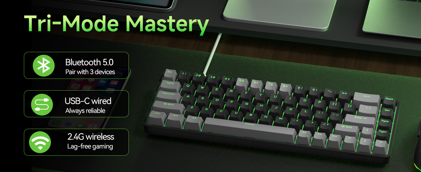 60% wireless mechanical gaming keyboard
