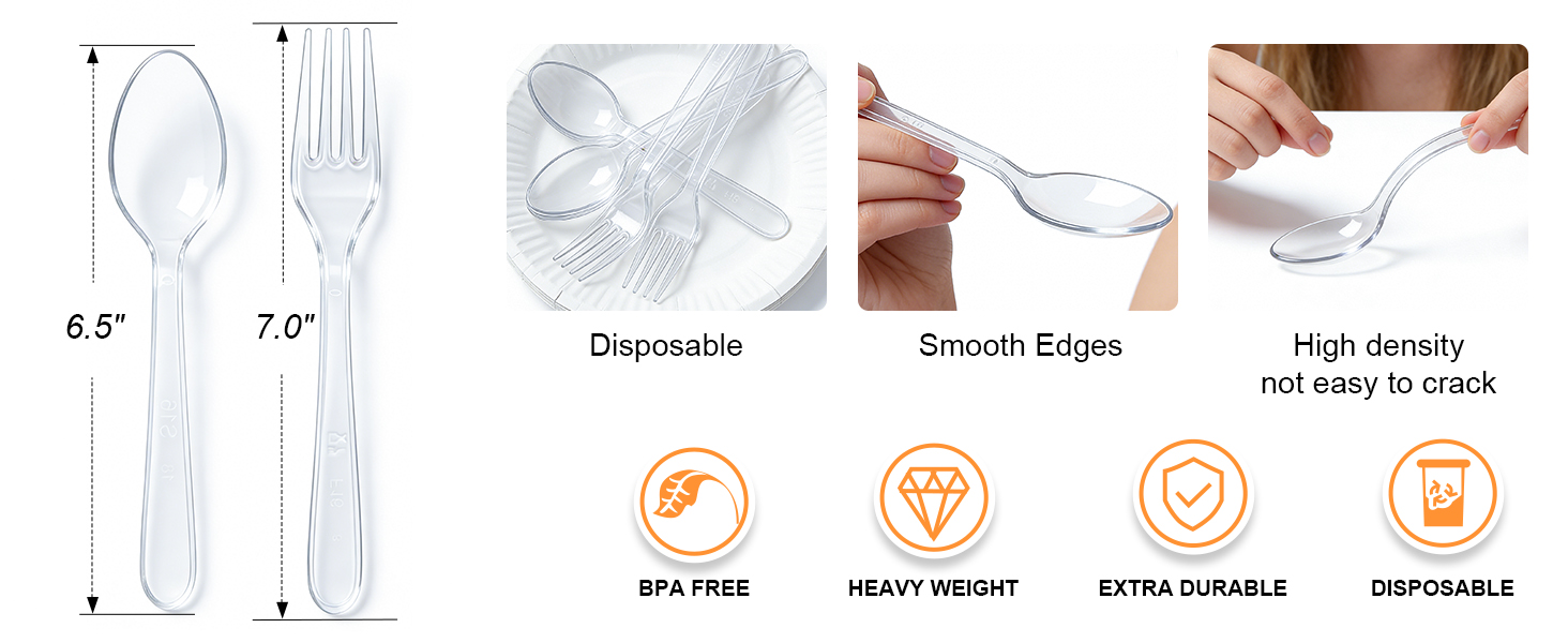 disposable fork and spoon set