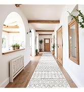 BYYVOO 2'6"x12' Hallway Runner Rug Washable - Moroccan Non Slip Bedroom Rugs with Rubber Backing ...