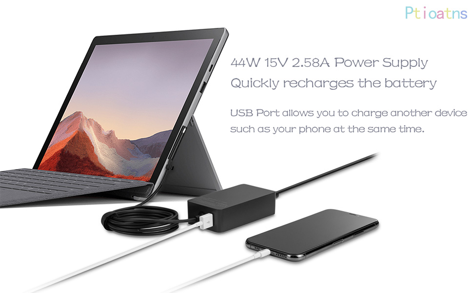 44W 15W 2.58A power adapter charger for Surface Pro 3/ 4/ 5/ 6/ 7/ Pro X, Laptop, Book, Go