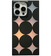 Rectangle Black Polka Dots Iridescent Phone Case for iPhone 16 Pro Max 6.9in,Retro Y2K Star Laser...