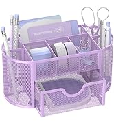 SUPEASY Mesh Desk Organizer, Desk Accessories & Workspace Organizers with Drawers, Pencil Holder ...