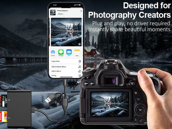 The memory stick pro duo adapter allows you to transfer photos from your camera to phone iPad laptop
