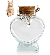 COSOWO Pet Hair Keepsake Bottle for Dogs & Cats, Memorial Glass Bottle with Heart Design, Include...