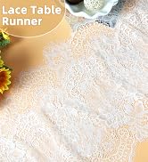 White Lace Table Runner White Embroidered Boho Lace Runners Vintage Rustic Farmhouse Tables Runner