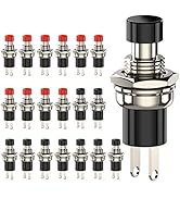 DIYhz Momentary Push Button Switch, 1A 250VAC SPST Mini Pushbutton Switches Normally Open(NO) Bla...