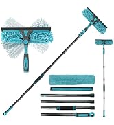 Buysenton Professional 2-in-1 Window Squeegee Cleaner Tool with 62" Extension Pole, Rotatable Ben...