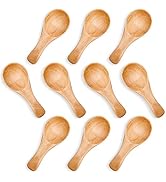 HANSGO Small Wooden Spoon, 10PCS 3 inches Ice Cream Salt Spoon Honey Coffee Tea Sugar Salt Jam Mu...