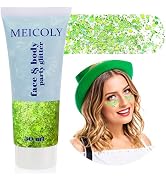 MEICOLY St Patricks Day Accessories,St Patricks Day Outfits for Women,Lime Green Face Glitter,Lig...