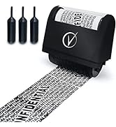 Identity Theft Protection Roller Stamps Wide Kit, Including 3-Pack Refills - Confidential Roller ...