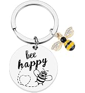 PLwelth Bee Keychain for Women Men Cute Bee Keyring for Teacher Students Thank You Graduation Bir...