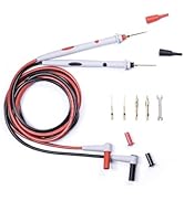 BOCEUC Electrical Test Leads Soft Silicone Cable Multimeter Test Probe Set with Replaceable Gold-...