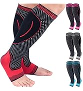 HOPEFORTH Compression Socks Calf Foot Sleeves for Ankle Heel Plantar Fasciitis Support Increase B...