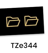 Brother Genuine P-touch TZe344 Label Tape in cardboard pack: Gold on Black 18mm