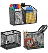 Neudeco Locker Shelf Organizer, Magnetic Pencil Holder, Metal Storage Basket for Whiteboard, Refr...