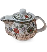 Porcelain Teapot 500ml Flower and Bird Kettle Stainless Infuser