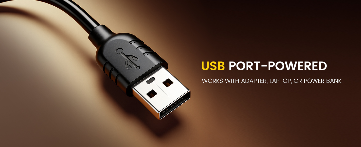 Glocusent clip on Light with USB Powered for Continuous Use (No Battery Required)