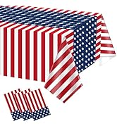 Mwellewm 3 Pcs Patriotic Decorations Tablecloths 4th of July Decorations Red White and Blue Table...
