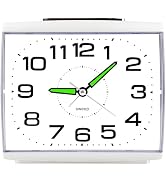 DTKID Alarm Clock Bedside Silent Non Ticking,Large Display Analogue Clock with Night Light,Batter...