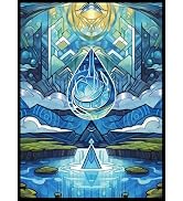 UAONO MTG Card Sleeves 100ct - Island - Art Card Sleeves Deck Protector, Clear Front & Matte Text...