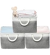 Simple Houseware 15.7" x 12" Wide & Low Fabric Storage Bin for Shallow Gaps and Closet, Braided H...