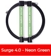 Elite Jumps Surge 3.0 Speed Jump Rope, Double Unders | Patented dual-bearing handle. Kink-resista...