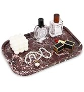 Marble Bathroom Vanity Tray, Natural Travertine Marble Home Kitchen Bathroom Table Tray, Stone De...