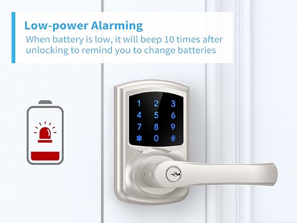 Touchscreen Keypad Door Lock with Handle