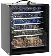 WELIDAY Miniature Storage Case for Collectibles Miniatures, Wooden Display Cases with 6 Trays, Mi...