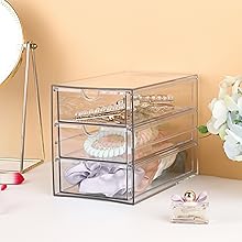 1 x 3 drawers hair accessories organizer box