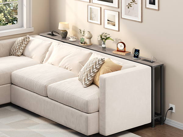 Narrow Console Table with Power Outlets