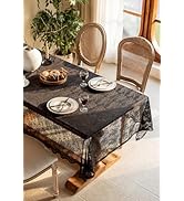 UWWGKK Lace Tablecloth Exquisite Embroidery Floral, Table Cloth Rectangle Table with Wavy Openwor...
