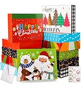 HOIIOH 12 Extra-Large Christmas Gift Boxes with Lids – 4-Inch Deep Robe Boxes with Tissue Paper &...