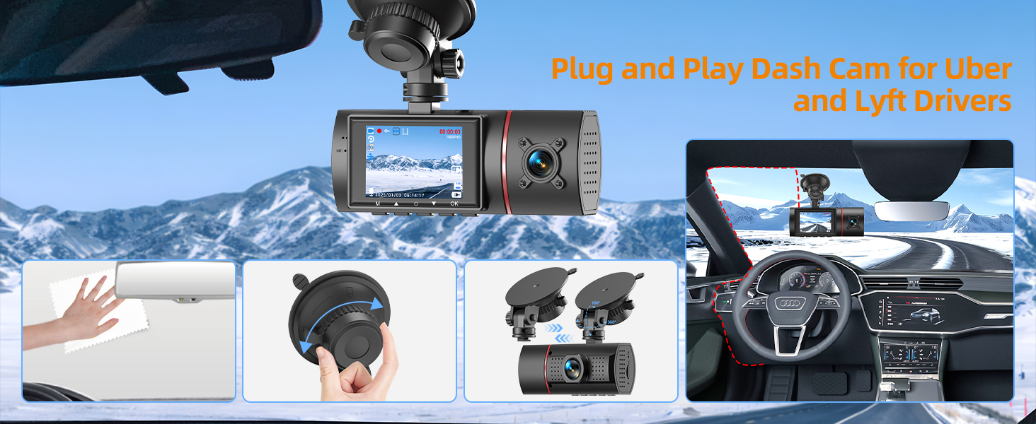 dashcam front and inside camera