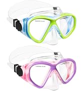 ACQCES Kids Swim Goggles Snorkel Diving Mask for Boys Girls Ages 5-15, Two-Color Anti-Fog Swimmin...