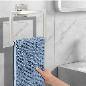 Square SUS304 Stainless Steel Bath Towel Ring for Bathroom Wall Mounte