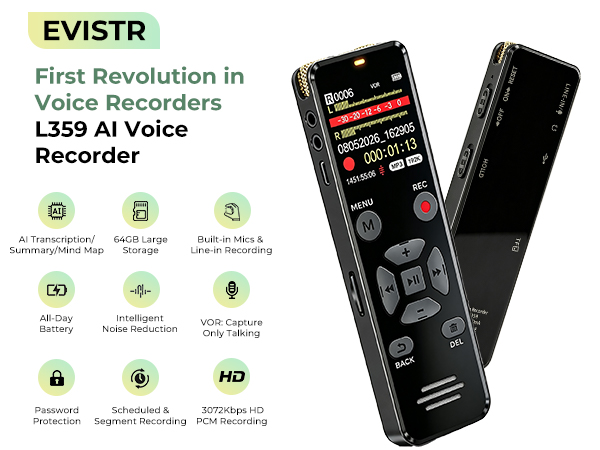 EVISTR L359 AI Voice Recorder
